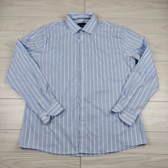Tommy Hilfiger‎ Dress Shirt Mens 17 34/35 XL ThFlex Supima Slim Fit Stretch - Picture 1 of 8